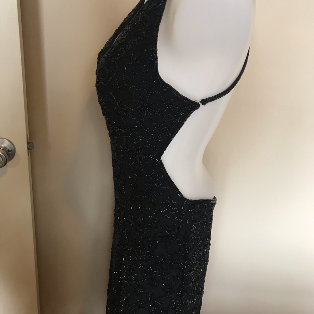 Stunning black sequin prom dress
